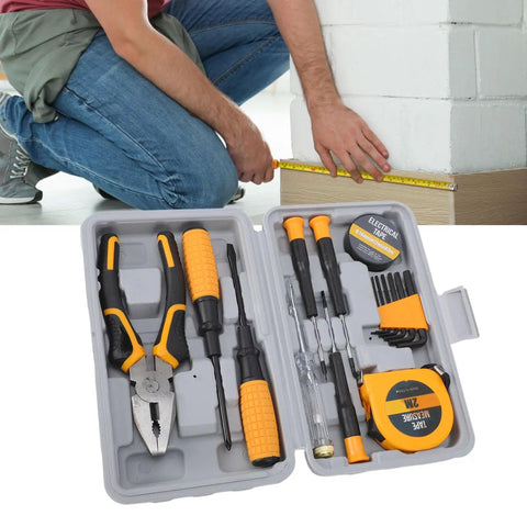 Hardware Tool Set With Sturdy Handles For Household Repair And Maintenance 15 Piece Kit For Daily Home Fixes CrV Alloy Tools