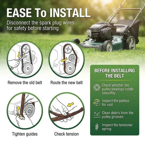 Installation guide for Heavy Duty Deck Belt Replacement for Husqvarna Zero Turn Mowers Dixon Ultra 61 RedMax CZT61