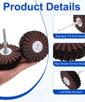 Two Pack Aluminum Oxide Flap Wheel Set, 3.2 Inch Diameter, One Quarter Inch Shank, 80 Grit Sanding Wheel detail view.
