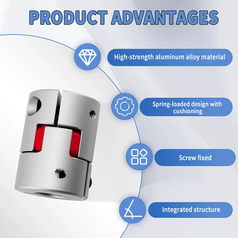 Aluminum Alloy Plum Flexible Shaft Coupling For CNC Machines And Servo Motors 9mm To 12mm Motor Connector Diameter Thirty Millimeters Length Forty Millimeters Zero Backlash Oil Resistant Vibration Dampening And Secure Clamping, screw fixed