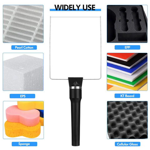 3 In 1 Foam Cutter Kit With Hot Wire Knife And Bow Cutter Pen for various foam types like EPS, KT board, EPP, sponge, and cellular glass