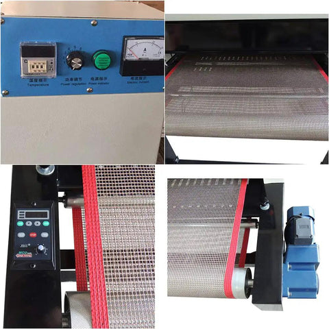Heavy Duty Screen Printing Conveyor Dryer 220V 4800W With 5.9 Ft By 25.6 In Belt IR Heated T Shirt Dryer control panel and belt