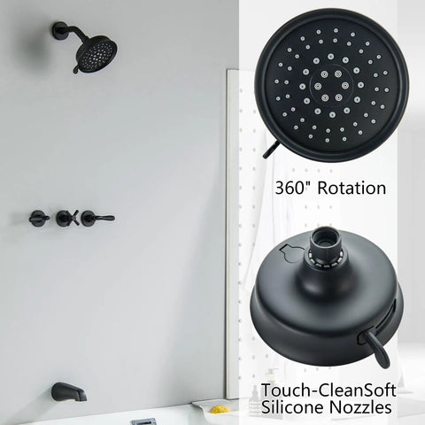 Knockout Matte Black Three Handle Shower Faucet Set With Tub Spout And Included Wall Valve Slick Vintage Design Dead Solid Build Straightforward Install Big Time Bathroom Refresh