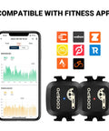 Dual Bike Cadence And Speed Sensor Kit With Wireless Bluetooth And ANT Plus for Fitness Apps and Bike Computers