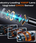 Endoscope Camera With Light Handheld Borescope 4.3 Inch IPS Color Screen Real Time HD Inspection 178 Degree Wide Angle Portable Tool showing 1080P CMOS lens
