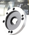 Top-Tier ER32 Collet Fixture For CNC Lathe And Mill Machine. Premium Frosted Carbon Steel Chuck 100mm Dia Flange close-up.