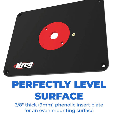 Top Shelf Phenolic Router Table Insert Plate Designed For Porter Cable And Bosch Routers With Precision Level Lock Rings for stable wood cutting.