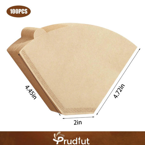 Rock Solid Pack Of Unbleached Number Four Cone Coffee Filter Papers 200 Count Fits 8 To 12 Cup Drip Brewers For Ninja Makers, showing size and shape.