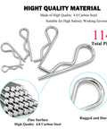 114 Piece Hitch Pin Clip Kit R Clips Retaining Pins For Dolly Trailer Hand Truck And Tractor Uses 5 Size Assortment M1 To M3