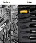 Before and after using Modular Screwdriver Organizer Set With Magnetic Holders For Tool Drawers And Tool Boxes Wavy Groove Design 3 Pack With 24 Holders