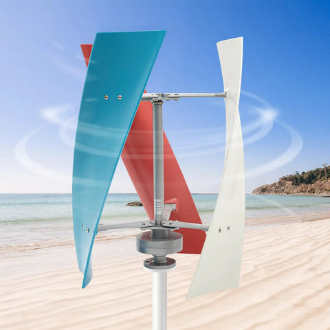 Vertical Wind Turbine Generator Kit 400W Off Grid Wind Power System With Coreless Permanent Magnet Generator And Fiberglass Blades