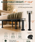 Solid As A Rock Adjustable Metal Bed Support Legs 4 Pack Heavy Duty Center Pillars 7 To 12.6 Inch visible under bed for height adjustments.