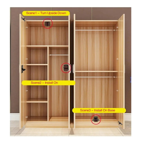 Get A Sweet Deal On These 20pcs Cabinet Latches With Built-In Spring For Automatic Door Locking showing installation scenes for kitchen cupboards.
