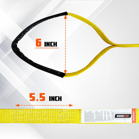Two Pack 1 Inch By 8 Foot Lift Slings With Wear Guard Ends In Heavy Duty Polyester For Lifting Furniture Appliances Machinery