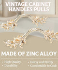2 Pack European Style Dresser Pulls, 2-1/2 Inch Vintage Gold Antique Cabinet Handles, Retro Drawer Pulls For Dresser, Closet And Cabinet, Easy Install, Zinc Alloy Hardware.