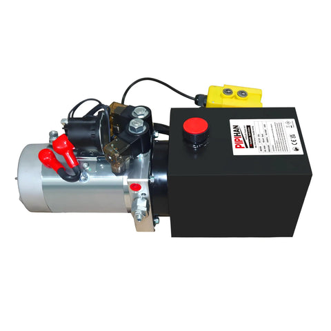 Hella Smooth Double Action Hydraulic Pump With 6 Quart Tank And 12 Volt Dc Electric Hydraulics Sae 6 Fittings Dump Trailer Lift Car Loading Kit Heavy Duty Power Unit Built Damn Tough