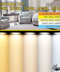 Samsion Smooth Reflector Trim Retrofit Kit, 6 Inch Dimmable LED 5CCT 2700K 3000K 3500K 4000K 5000K Downlight with color options shown.