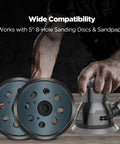 2 Pack 5 Inch Orbital Sander Replacement Pads With 8 Hole Dust Extraction And 4 Screw Holes Hook And Loop Mount Quick Swap Compatible With Random Orbital Sanders OS-01 For Clean Finishes And Pro Level Sanding