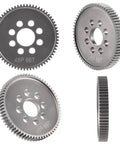 40CR Steel Spur Gear 48P 66T CNC Machined For One Tenth Scale RC Cars Upgrade, front and side views, replacement gear for RC models.