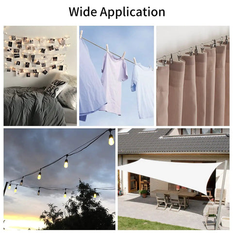 Collage showing versatile uses of Stainless Steel Sun Shade Sail Hardware Kit 6 Inch for decks and outdoor installation.