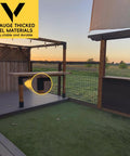 Installed Heavy Duty 14 Gauge Steel L Shaped Pergola Brackets 1 Pack For 4x4 Wood Beams Indoor Outdoor 3.5x3.5 Actual Size 2 Way Corner Brackets