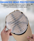 Person holding 4 Pack PE Lined Bump Cap Inserts, Lightweight Universal Head Protection, White, Fits 58 to 62 cm Heads