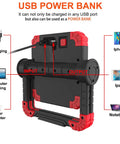 Portable LED Work Light With USB Rechargeable Power Waterproof 360 Degree Rotating Folding Stand Dual COB Flood Lights 2000LM