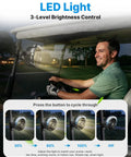 Golf Cart Misting Fan With 12000mAh Battery, Magnetic Mounts And Secure Strap, 4 Speeds, LED, Timer, For EZGO Club Car Yamaha