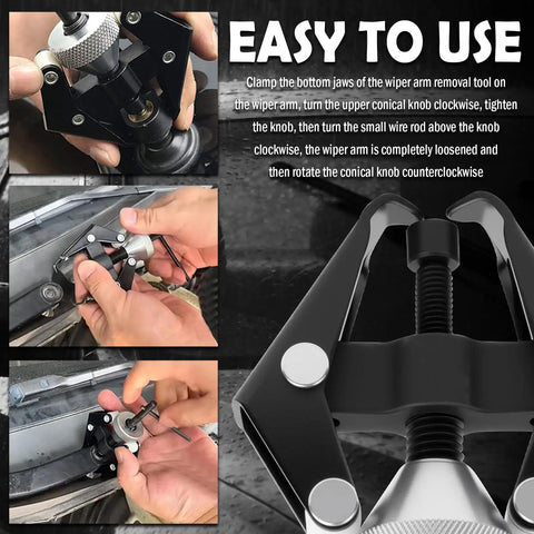 Pro Grade Windshield Wiper Arm Removal Tool Kit Carbon Steel Adjustable Wiper Arm Puller in use