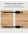 Beefy Table Extension Brackets Set Of Four With 26 Inch Steel Support Rails For DIY Dining Tables Matte Black Hardware For Smooth Slide In Leaf Expansion on wood table leaves
