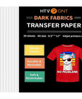 20 Sheets Heat Transfer Paper For T Shirts 8.5 By 11 Inches Printable Transfer Vinyl For Dark Fabric with T-shirt example