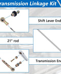 21 Inch Adjustable Transmission Column Shift Linkage Kit Dialed In Shifting For Precise Gear Changes Aluminum Build For Durability And Smooth Driving Feel Easy Install For Most Manual Transmissions, 21 inch rod and shift lever ends