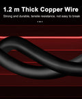 1.2 m thick copper wire, strong and durable, shown in a coiled form against a red background, highlighting tensile resistance.