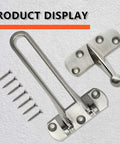 Heavy Duty Door Lock Swing Bar Guard For Home, 2.5 Inch High Security Zinc Alloy, Brushed Nickel Finish, Easy Install