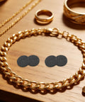 Round Graphite Electrode Plate 10 Pieces Heavy Duty Industrial Graphite Block Disk surrounded by gold jewelry