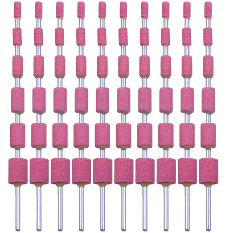 60 Pack Grinding Stone Set With One Eighth Inch Shank For Rotary Tools Cylindrical Grinding Bits For Grinding Polishing And Deburring Ferrous Metal Includes 12 10 8 6 5 And 4 mm Sizes For Tight Spaces And Smooth Finishes