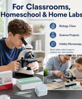 150 Piece Glass Microscope Slides And Covers Set With 50 Blank Slides And 100 Coverslips For Wet Mounts, Classroom And Home Lab Experiments, Ground Edge, 1 By 3 Inches, Compatible With Most Microscopes. Classroom microscopy set with slides, coverslips, and microscope