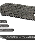 Heavy Duty Steel Chain Master Link Set showing a heavy duty steel roller chain for motorcycle and bike repair in a uniform pattern.