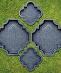 4 Piece Pathmaker Concrete Molds Set For DIY Paver Stones And Stepstones Pro Grade Reusable Plastic Cement Molds on grass
