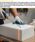 Using Two Piece Hot Wire Electric Foam Cutter Pen Kit With Dual Needles For EVA Board Carving on foam block