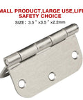 30 Pack Rounded Satin Nickel Door Hinges Three Point Five Inch Interior Five Eighth Inch Radius Corners Brushed Nickel Finish