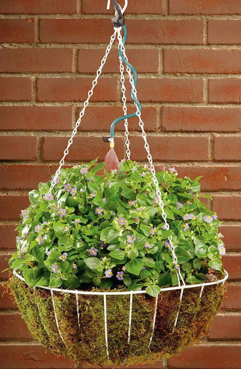 Hanging Basket Drip Irrigation Kit With Flex Misters For Micro Watering One Large Planter Or Two Small Containers in use