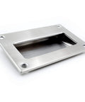 Concealed Recessed Flush Pulls 5 Inch By Three And One Quarter Inch Brushed Nickel Rectangular Hidden Handles for cabinets or drawers