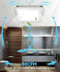 Butter Smooth 80 Cfm Bathroom Exhaust Fan With Bright Led Light And Five Dialable Warmth Levels, ceiling mount in modern bathroom.