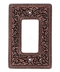 San Michele Dimmer Jumbo Wall Plate With Single Dimmer Opening In Antique Copper Oversized Venetian Style Pewter Faceplate