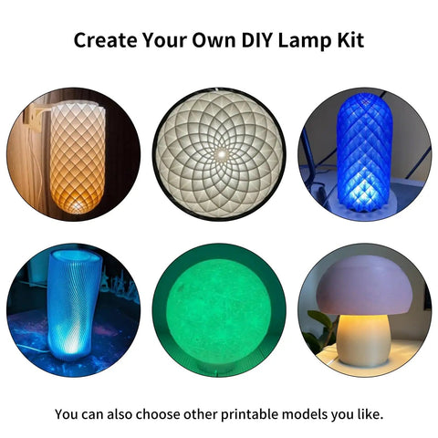 Various lamp designs from DIY LED Lamp Kit for 3D Printer Projects Button Controlled Multicolor Lighting Hardware Accessories