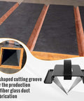 2 Inch V Cut Duct Board Tool For HVAC Foldable Joint Duct Sheet Cutter With V Groove displayed with ducts and grooving detail