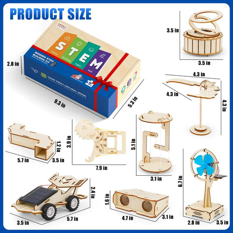 8 In 1 STEM Science Kit For Kids Aged 8 To 14 With Solar Powered Car Anti Gravity Device Telescope Periscope Dinosaur Claw And More