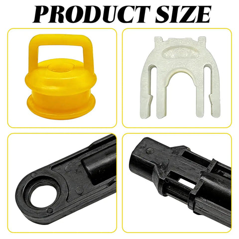 Five Piece Transmission Shifter Linkage Cable Bushing Repair Kit Fits Chevy Silverado 1500 2500 3500 Buick Cadillac GMC RAM For Durable ABS And Silicone Rubber Smooth Shifts And Long Lasting Performance product size display.