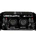 Front view of USB Dual Pre Two Channel Preamplifier And Computer Interface For Home Studio And Portable Recording With USB Bus Power Option.